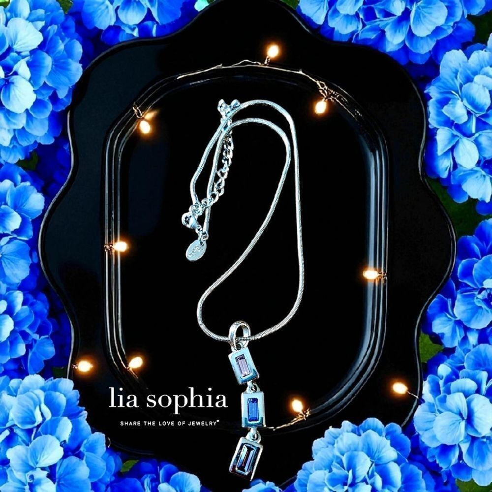 LIA SOPHIA Y Drop Crystal And Silver Necklace FEMININE!